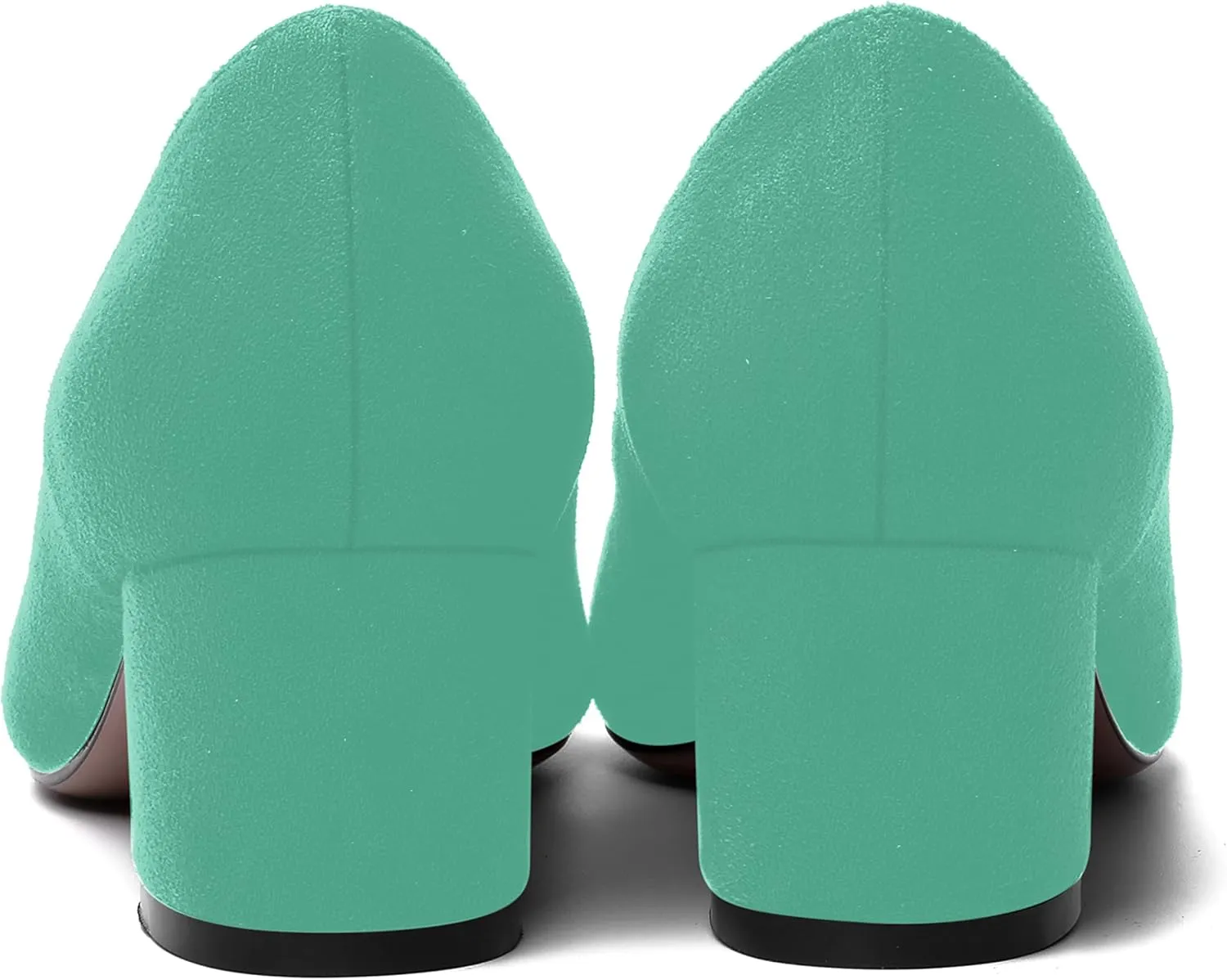 MOVINSTEPS Womens Office Dress Suede Slip On Round Toe Chunky Low Heel Pumps Shoes 2 Inch