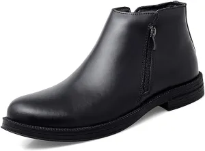 New Chelsea Boots For Men Burnished Toe Elastic Bandage Vegan Leather Slip On Non Waterproof Anti-slip Dress Slip On