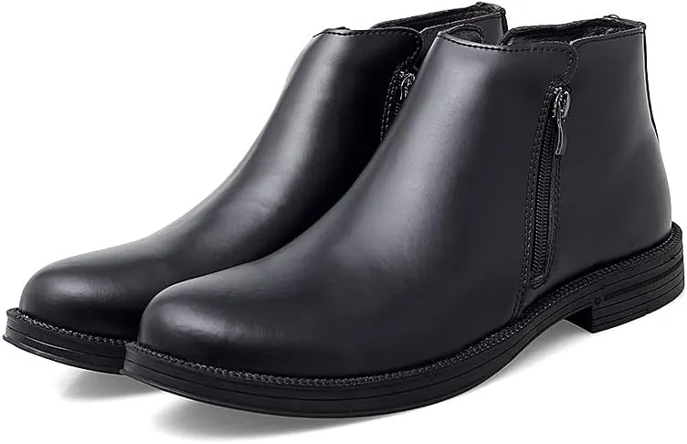 New Chelsea Boots For Men Burnished Toe Elastic Bandage Vegan Leather Slip On Non Waterproof Anti-slip Dress Slip On