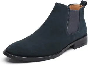 New Mens Chelsea Boot Elastic Bandage Genuine Leather Slip On Wearable Anti-slip Waterproof Dress Pull On