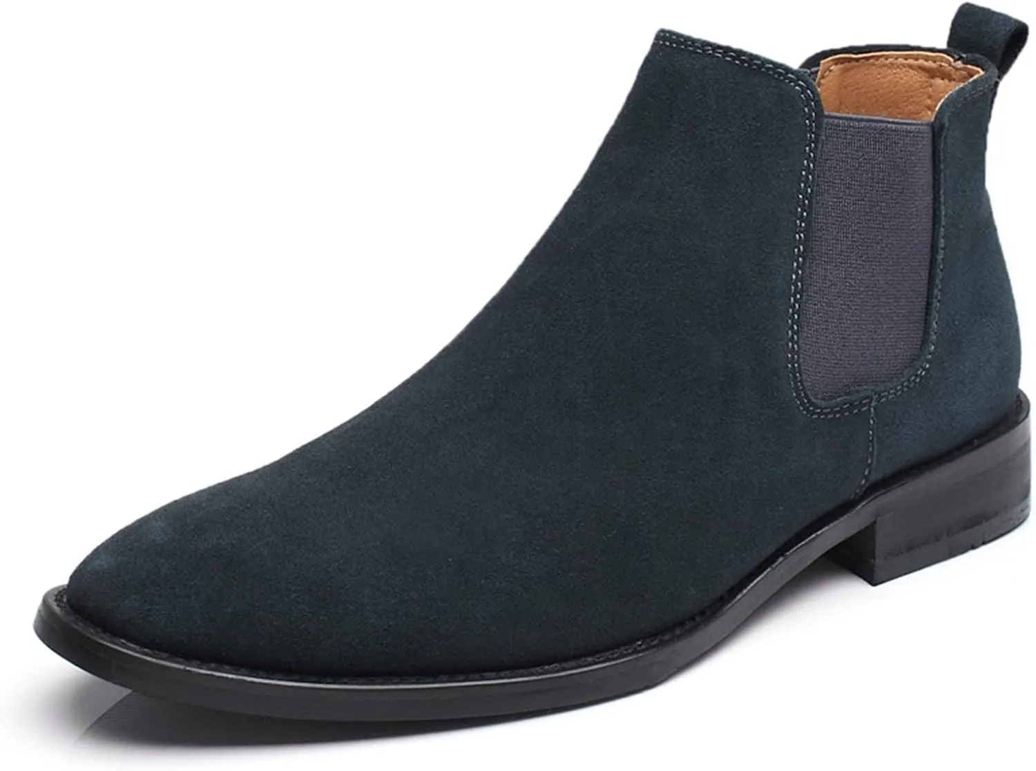New Mens Chelsea Boot Elastic Bandage Genuine Leather Slip On Wearable Anti-slip Waterproof Dress Pull On