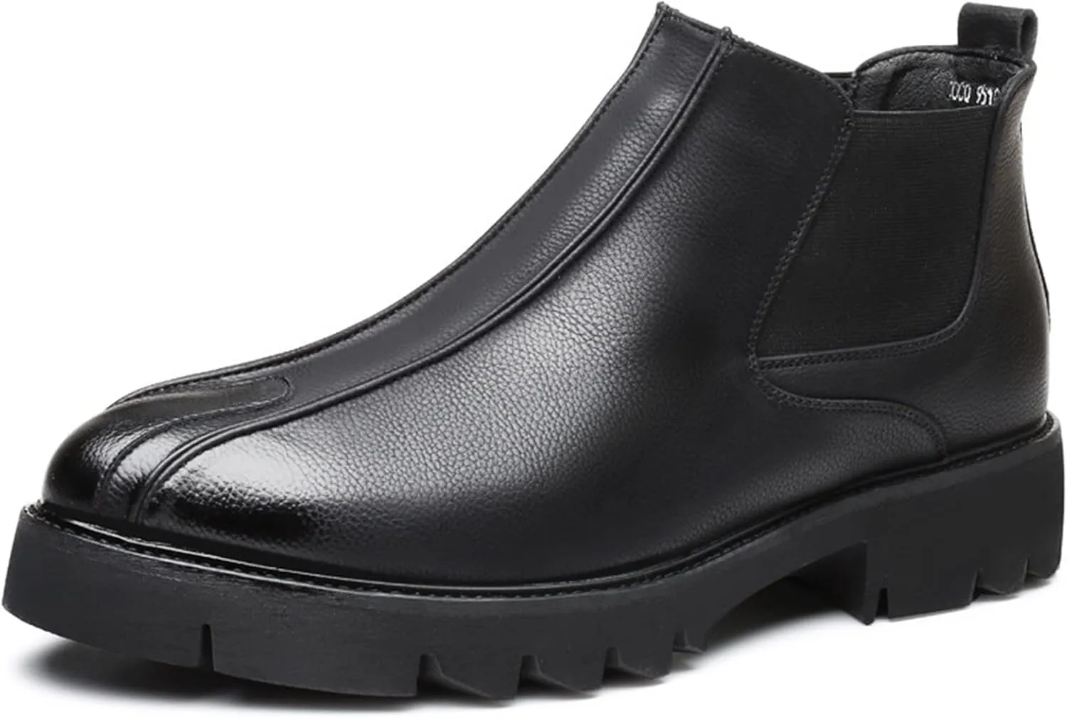 New Round Toe Ankle Boots For Men Lrregular Bottom Bike Toe Elastic Bandage PU Non Slip On Waterproof Wearable Dress