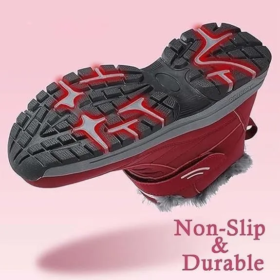 Orthopedic Boots for Women and Men, Ergonomic Winter Boots, Waterproof Work Boots, Non-Slip Trekking Hiking Shoes(Red,5.5)