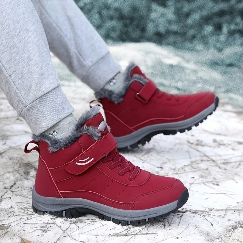 Orthopedic Boots for Women and Men, Ergonomic Winter Boots, Waterproof Work Boots, Non-Slip Trekking Hiking Shoes(Red,5.5)