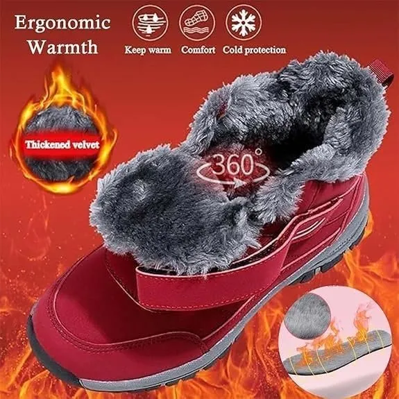 Orthopedic Boots for Women and Men, Ergonomic Winter Boots, Waterproof Work Boots, Non-Slip Trekking Hiking Shoes(Red,5.5)