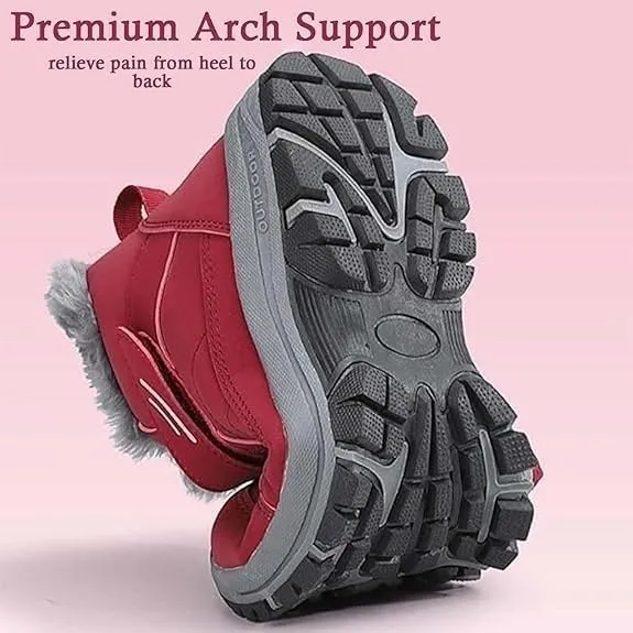 Orthopedic Boots for Women and Men, Ergonomic Winter Boots, Waterproof Work Boots, Non-Slip Trekking Hiking Shoes(Red,5.5)