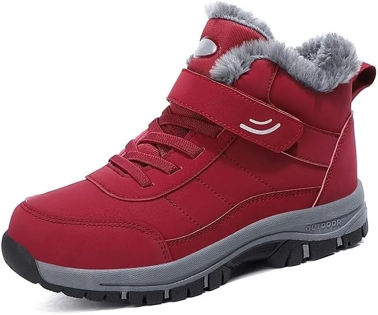 Orthopedic Boots for Women and Men, Ergonomic Winter Boots, Waterproof Work Boots, Non-Slip Trekking Hiking Shoes(Red,5.5)