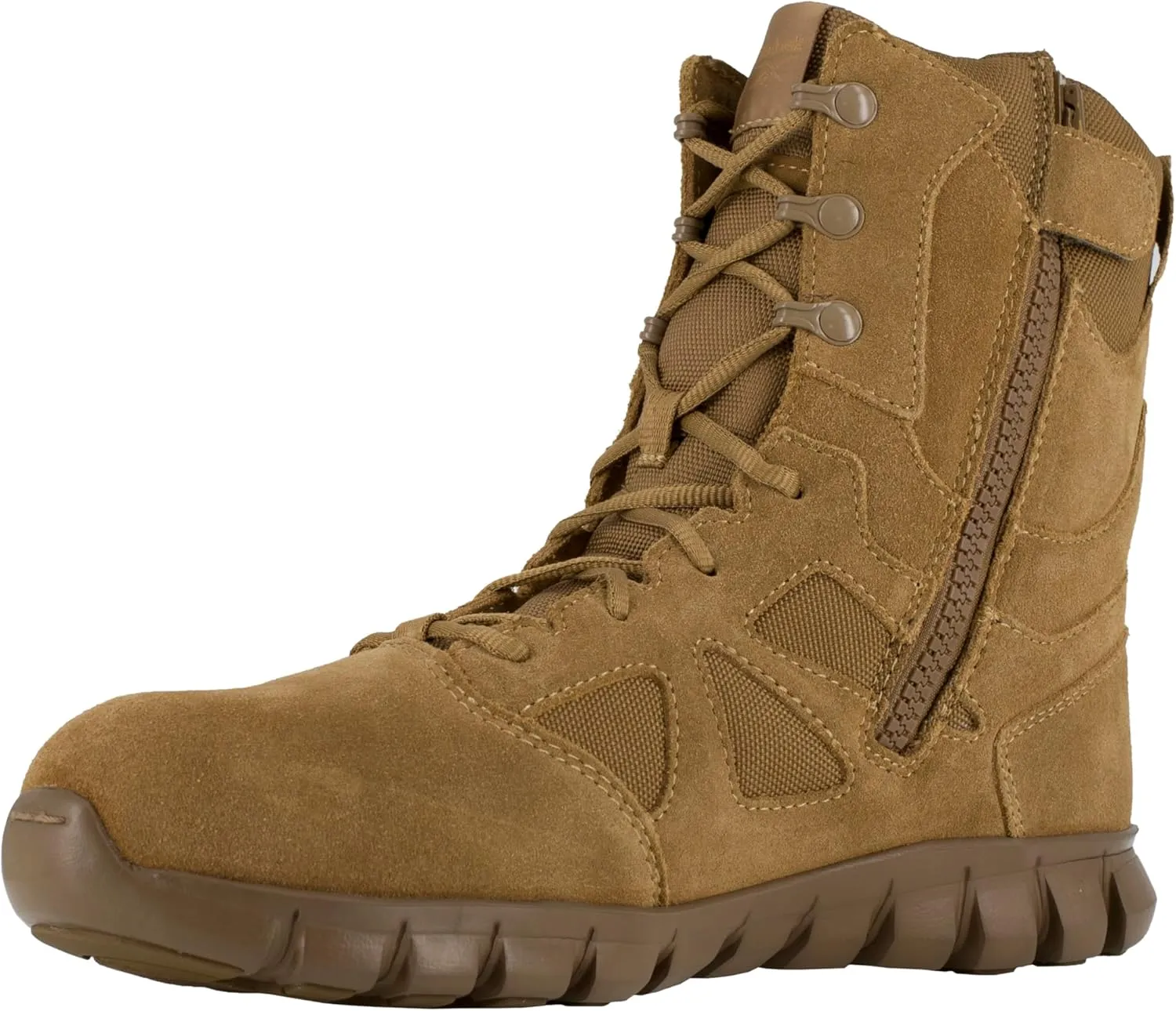 Reebok Men's Rb8809 Sublite Cushion Composite Toe 8" Tactical Boot with Side Zipper Coyote Military