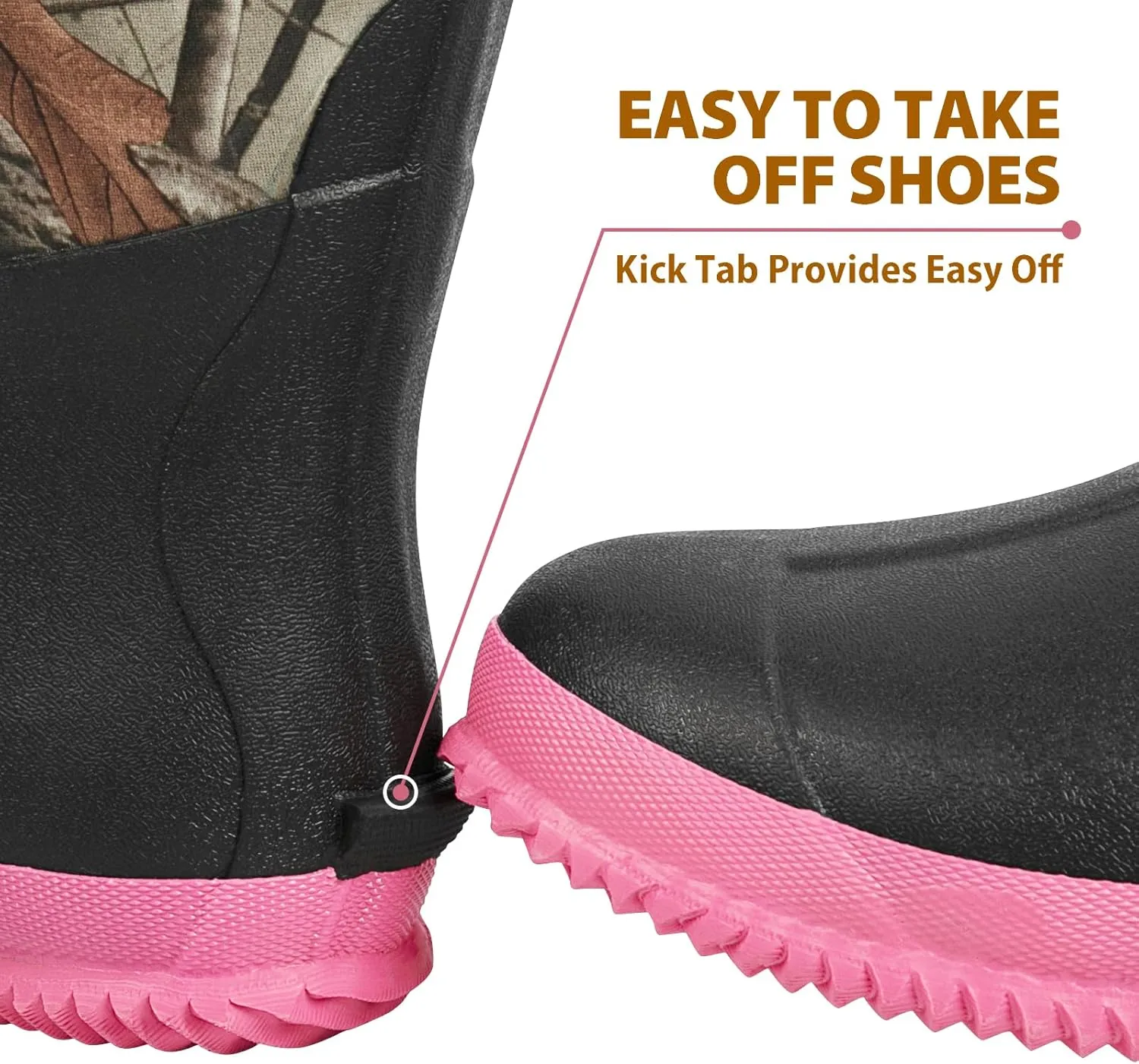 Rubber Boots for Women, 5mm Neoprene Insulated Waterproof Rain Boots with Steel Shank, Mid Calf Hunting Shoes for Faming Gardening Mud Work (Size 5-11)