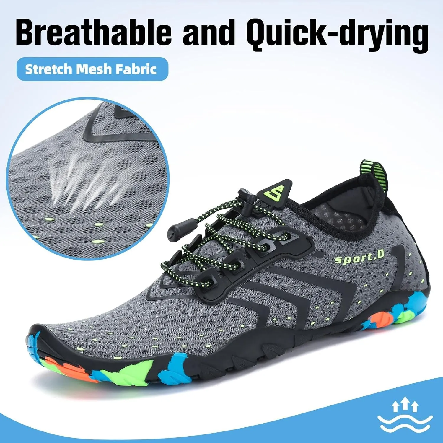 SAGUARO Quick-Dry Water Shoes for Women  Swim Shoes, Beach Shoes, Aqua Shoes with Lightweight, Breathable, Slip-Resistant Design for Pool & Outdoor Use