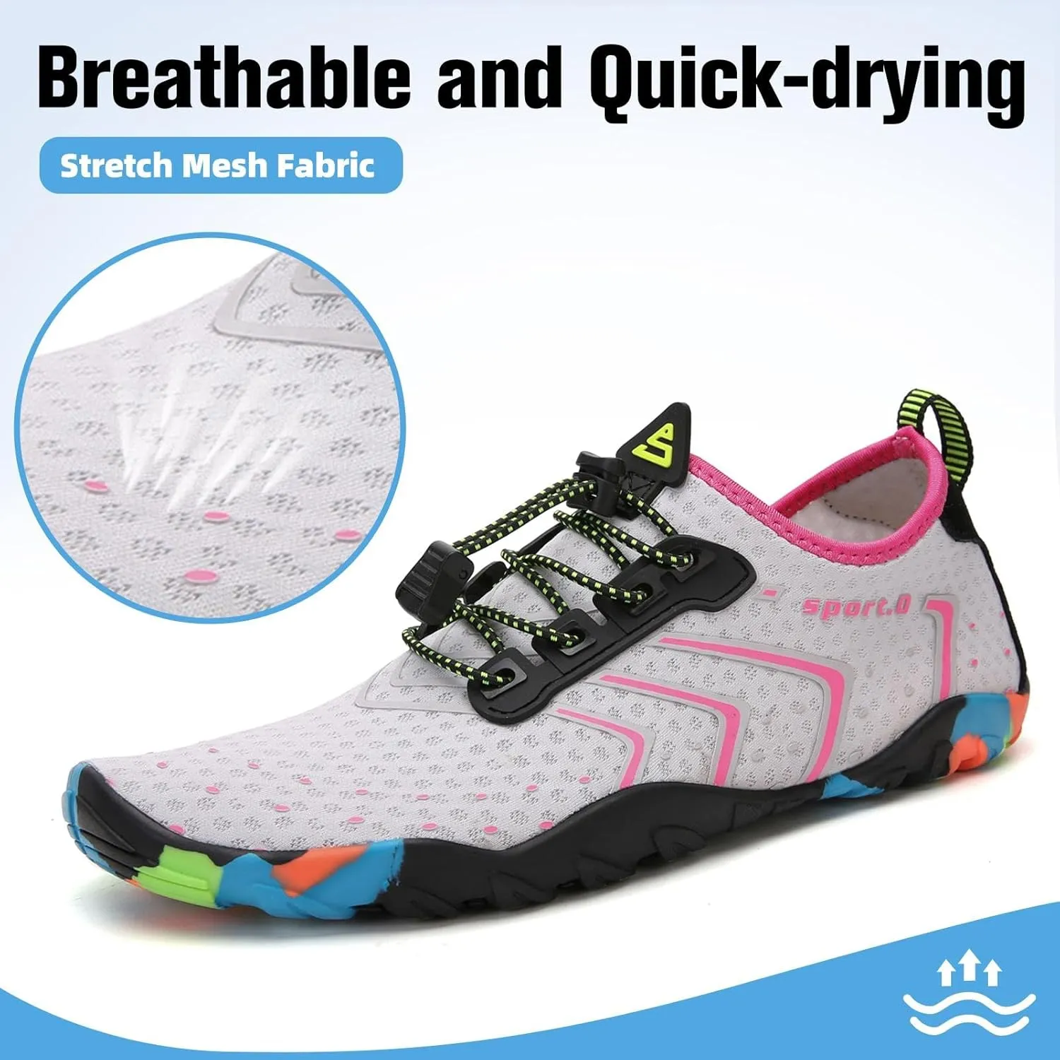SAGUARO Quick-Dry Water Shoes for Women  Swim Shoes, Beach Shoes, Aqua Shoes with Lightweight, Breathable, Slip-Resistant Design for Pool & Outdoor Use