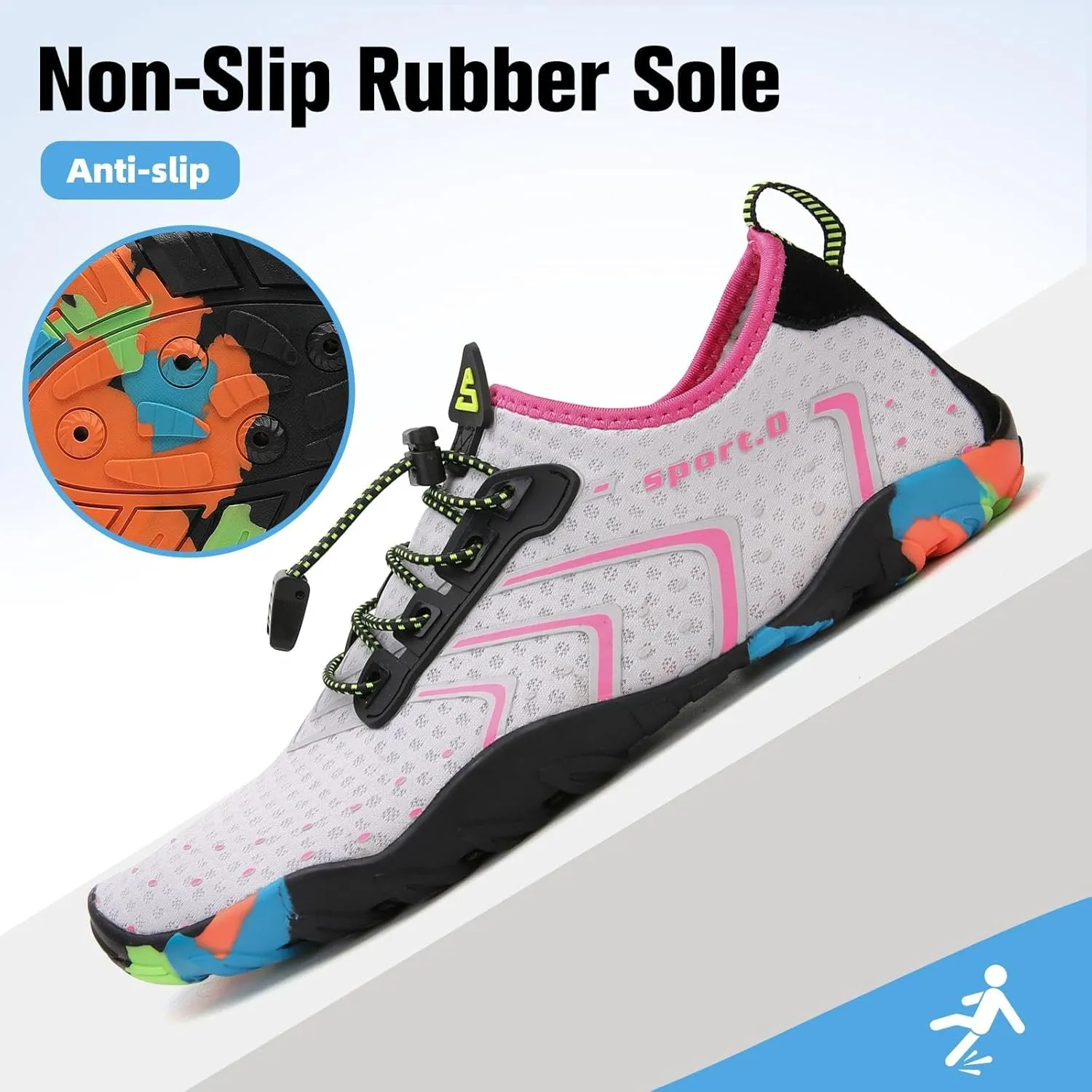 SAGUARO Quick-Dry Water Shoes for Women  Swim Shoes, Beach Shoes, Aqua Shoes with Lightweight, Breathable, Slip-Resistant Design for Pool & Outdoor Use