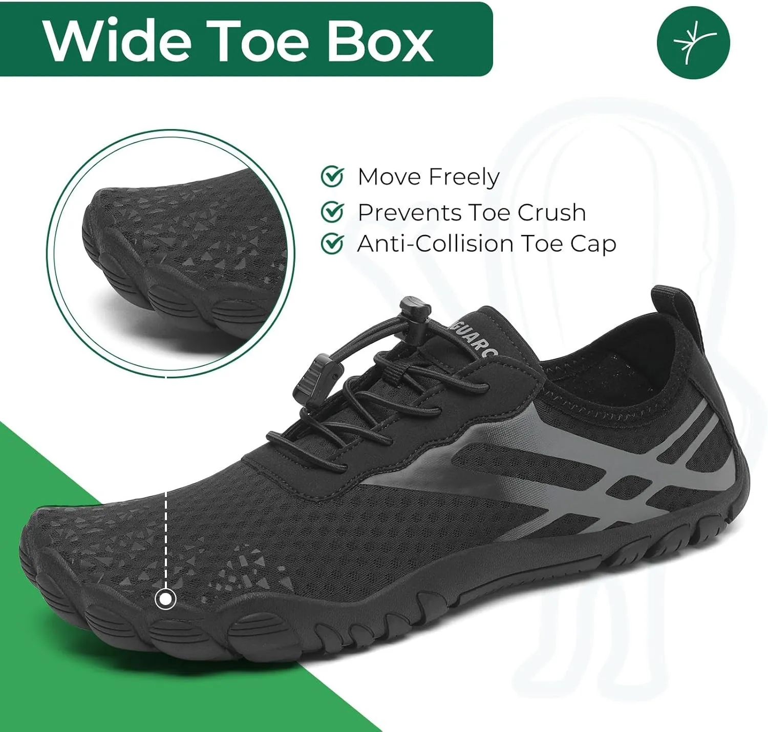 SAGUARO Quick-Dry Water Shoes for Women  Wide Toe Box Barefoot Shoes, Lightweight Breathable for Beach, Swimming and Outdoor Activities Size 6-11.5