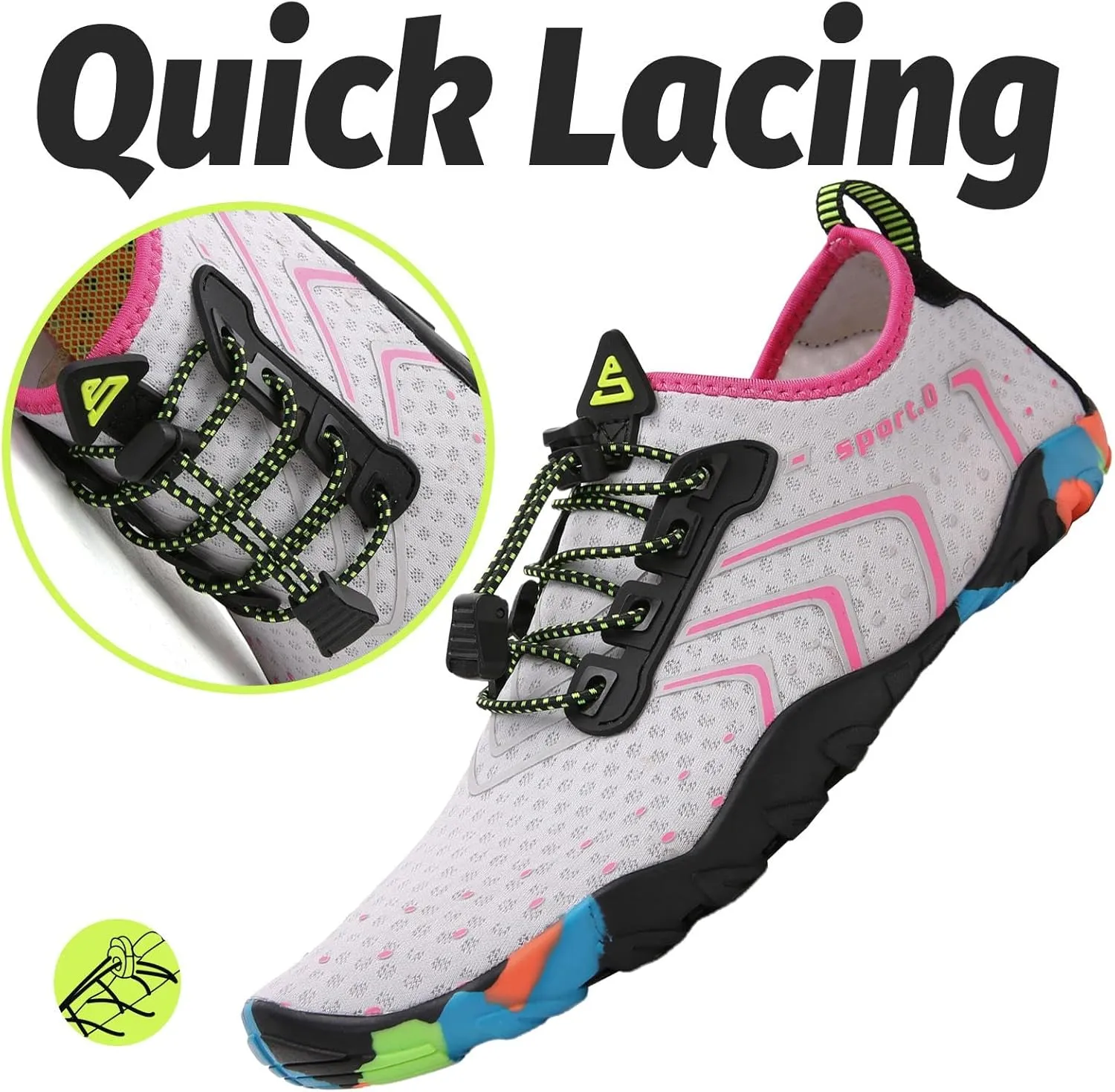 SAGUARO Water Shoes Women  Swim Shoes, Quick-Dry Barefoot Aqua Socks for Beach, Pool, Surfing and Outdoor Activities