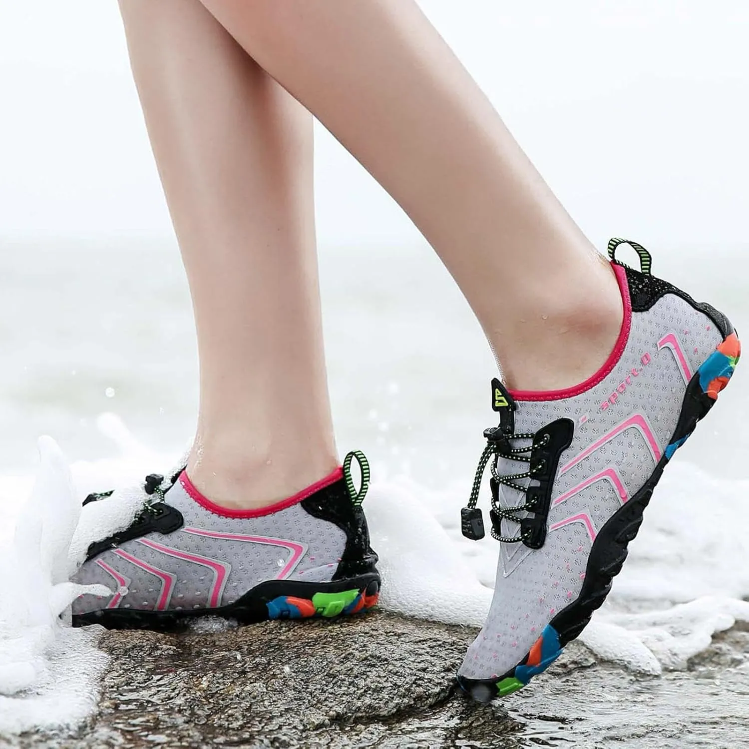 SAGUARO Water Shoes Women  Swim Shoes, Quick-Dry Barefoot Aqua Socks for Beach, Pool, Surfing and Outdoor Activities