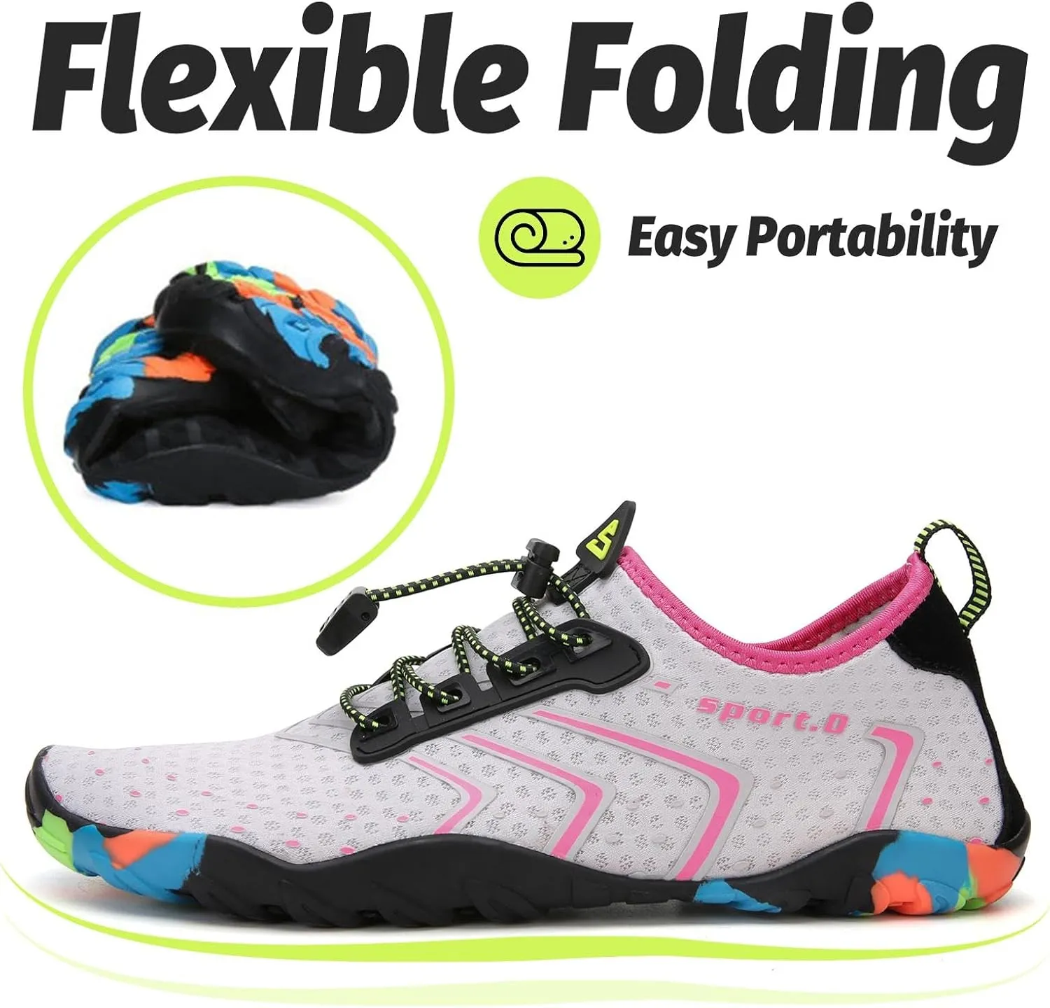 SAGUARO Water Shoes Women  Swim Shoes, Quick-Dry Barefoot Aqua Socks for Beach, Pool, Surfing and Outdoor Activities