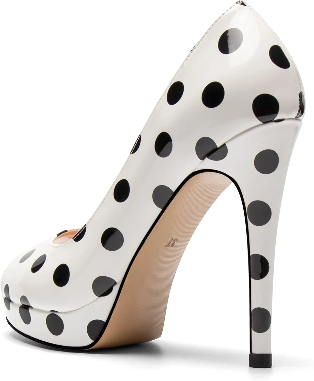 SAMMITOP Women's Peep Toe Stiletto Heel Pumps Slip On High Heel Platform Shoes Party Dress Pump