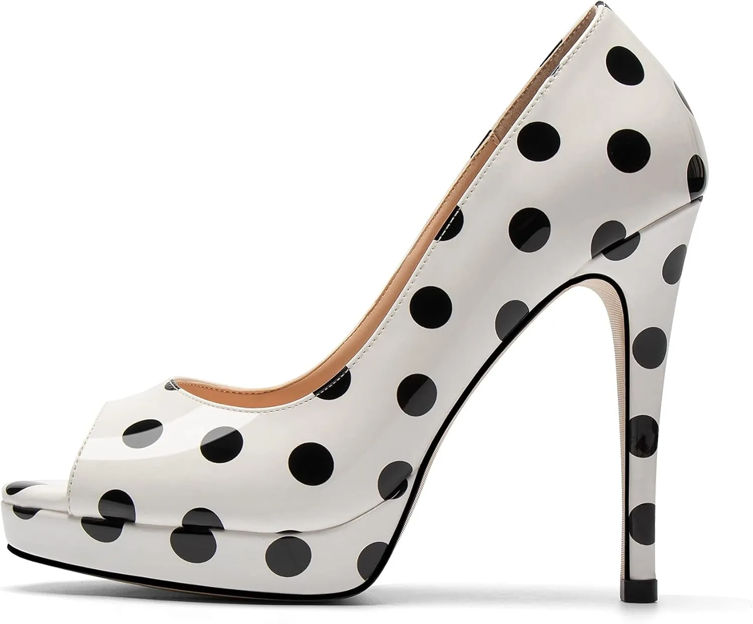 SAMMITOP Women's Peep Toe Stiletto Heel Pumps Slip On High Heel Platform Shoes Party Dress Pump