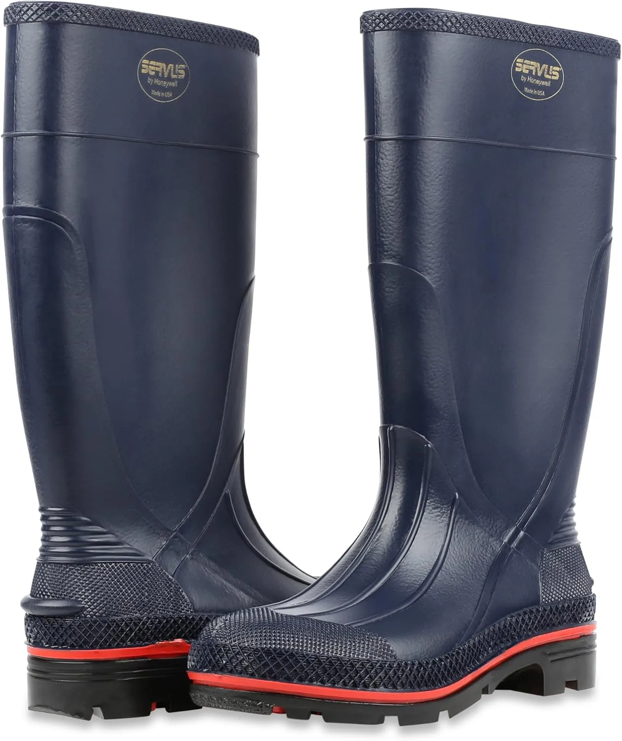 Servus MAX 15" PVC Chemical-Resistant Soft Toe Women's Work Boots, Navy, Red & Black (75126)