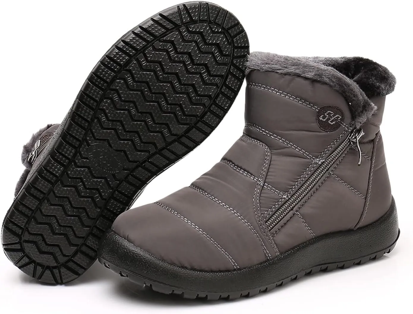 Snow Boots for Women Waterproof Winter Boots Non Slip Fur Lined Booties Cold Weather Lace Up Ankle Boots Thickening Winter Shoes Walking Hiking Booties