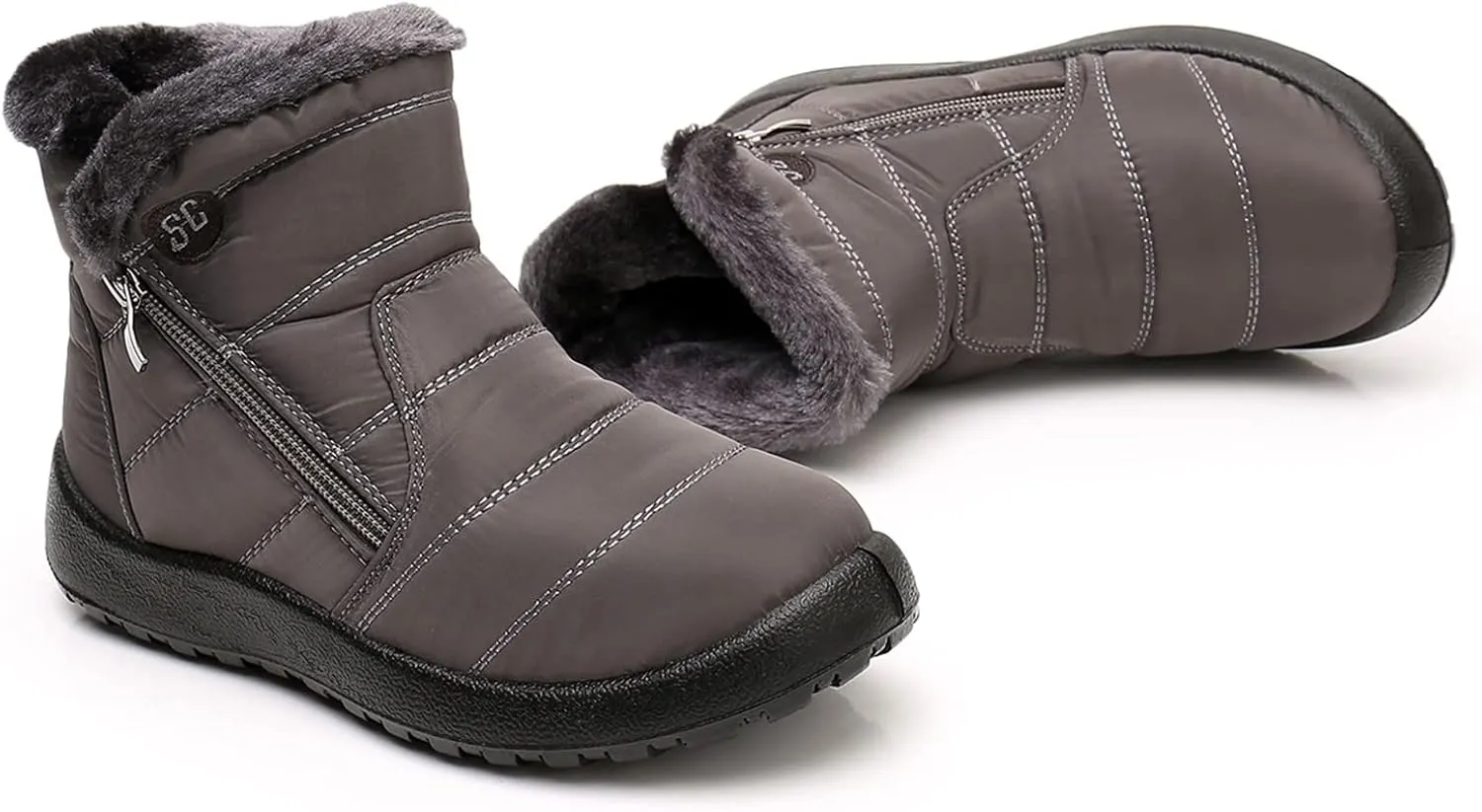 Snow Boots for Women Waterproof Winter Boots Non Slip Fur Lined Booties Cold Weather Lace Up Ankle Boots Thickening Winter Shoes Walking Hiking Booties