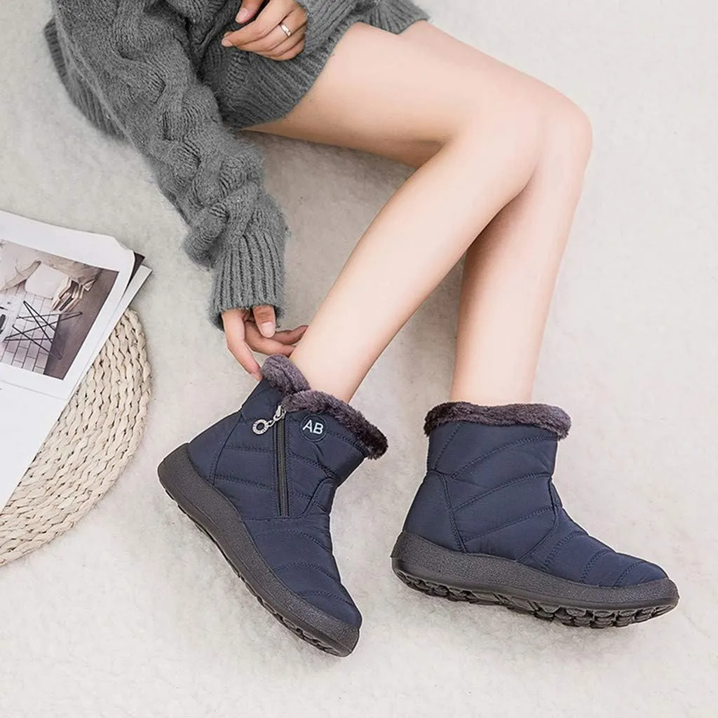 Snow Boots for Women Waterproof Winter Boots Non Slip Warm Fur Booties Cold Weather Lace Up Ankle Boots Thickening Winter Shoes Walking Hiking Booties