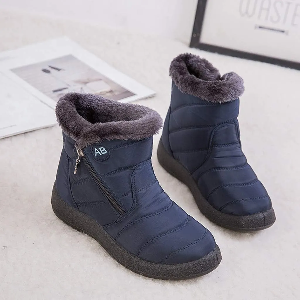 Snow Boots for Women Waterproof Winter Boots Non Slip Warm Fur Booties Cold Weather Lace Up Ankle Boots Thickening Winter Shoes Walking Hiking Booties