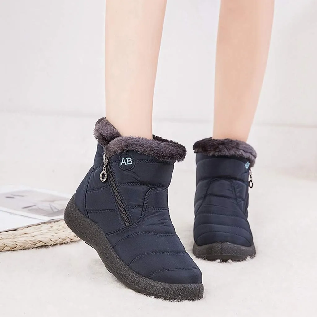 Snow Boots for Women Waterproof Winter Boots Non Slip Warm Fur Booties Cold Weather Lace Up Ankle Boots Thickening Winter Shoes Walking Hiking Booties
