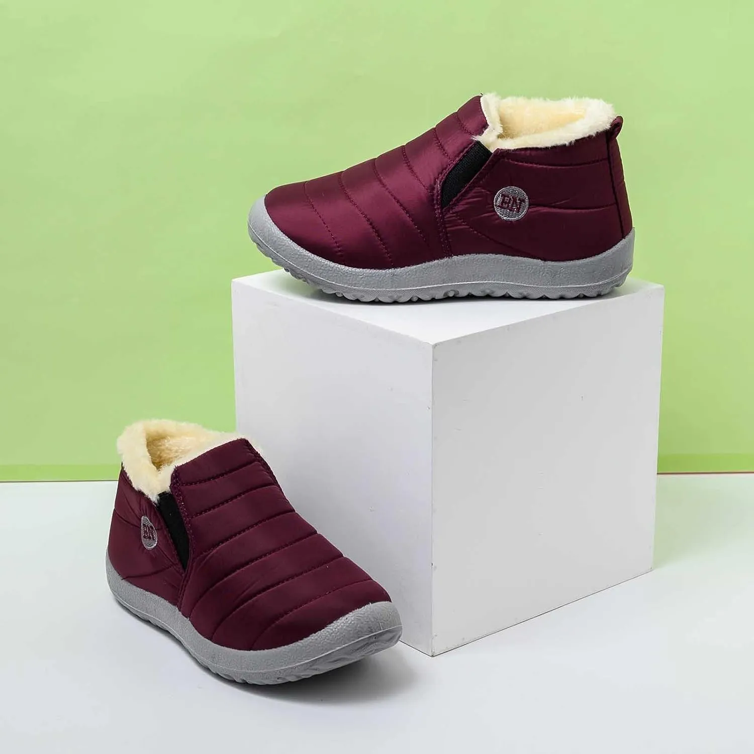 Snow Boots for Women Waterproof Winter Boots Non-slip Warm Fur Booties Winter Warm Outdoor Ankle Boots Comfortable Winter Shoes Trekking Shoes