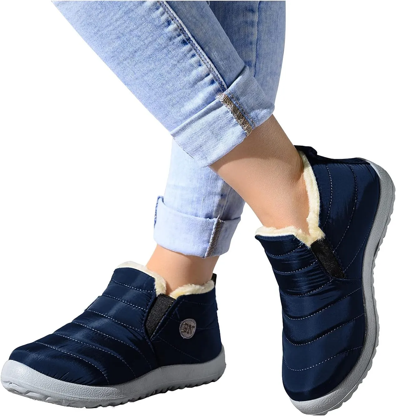 Snow Boots for Women Waterproof Winter Boots Non-slip Warm Fur Booties Winter Warm Outdoor Ankle Boots Comfortable Winter Shoes Trekking Shoes