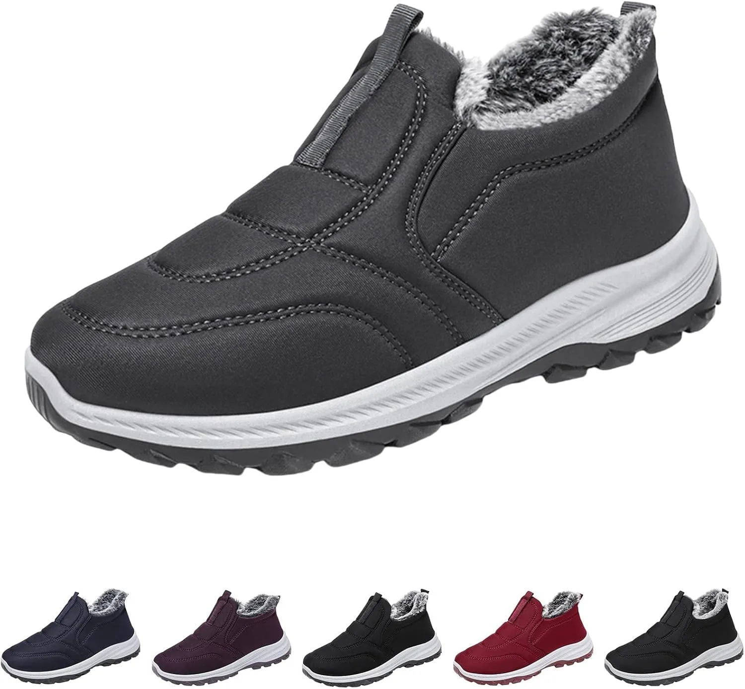Snow Boots Women Cute Slip On Winter Boots Ladies Women Shoes with Hook Loop Barefoot Shoes Grounded Footwear Hiking Cowboy Boots for Women Mens Booties Winter