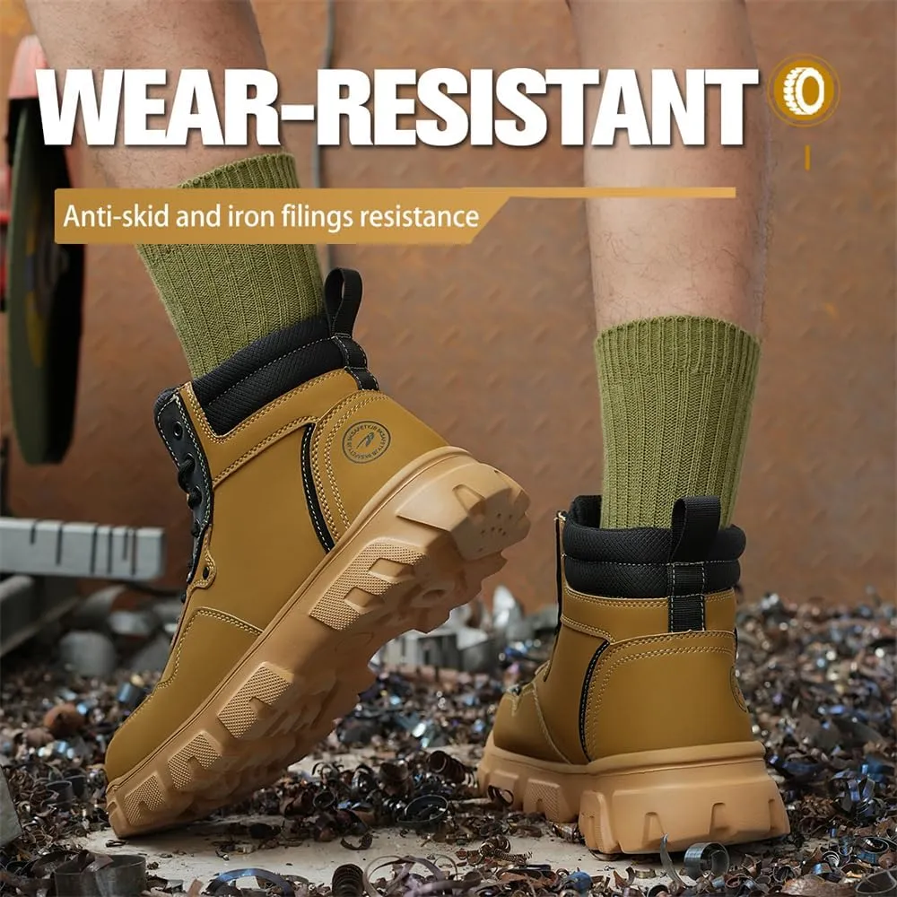 Steel Toe Boots for Men Women Durable Safety Work Boots Lightweight Composite Toe Boots Comfortable Indestructible&Construction Hard Toe Shoes