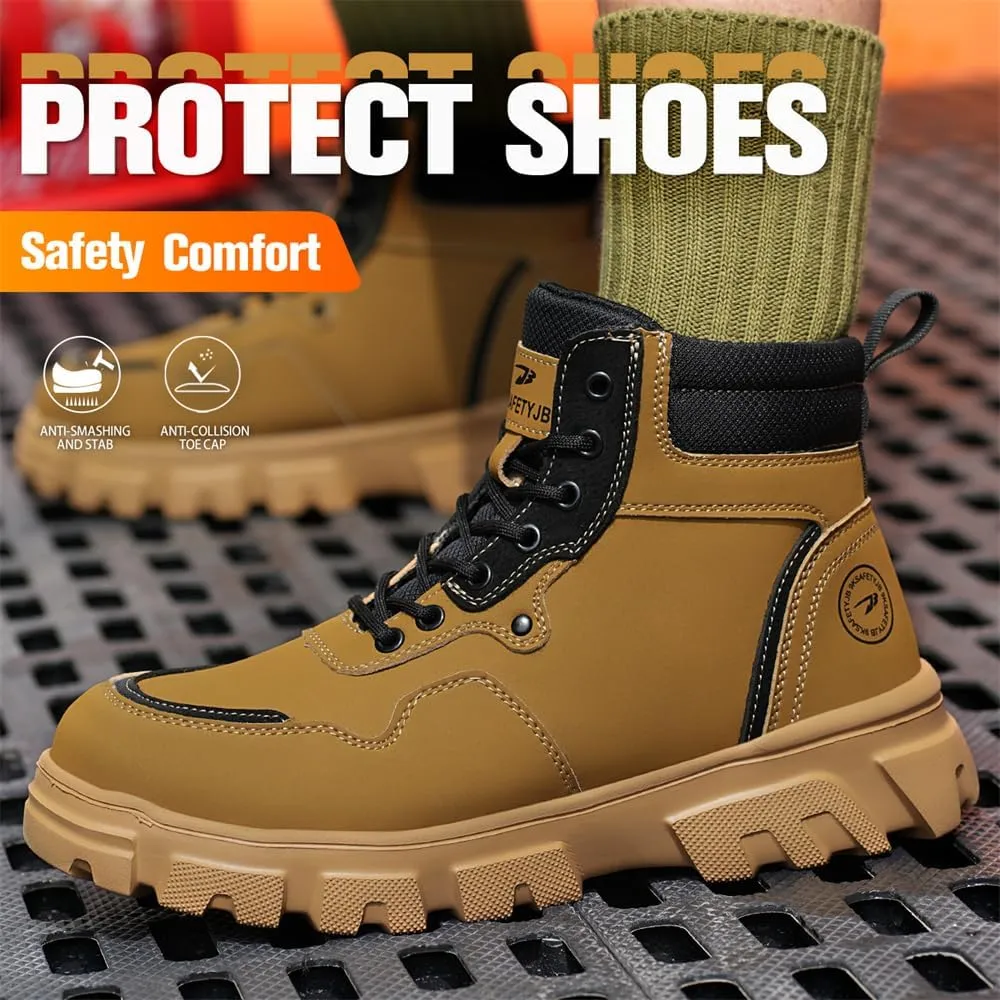 Steel Toe Boots for Men Women Durable Safety Work Boots Lightweight Composite Toe Boots Comfortable Indestructible&Construction Hard Toe Shoes