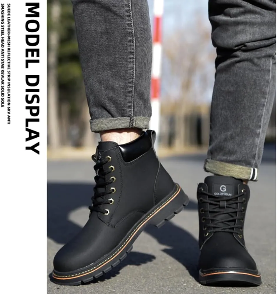 Steel Toe Boots for Men Women Lightweight Safety Boots Indestructible Construction Steel Toe Shoes for Men Composite Toe Boots