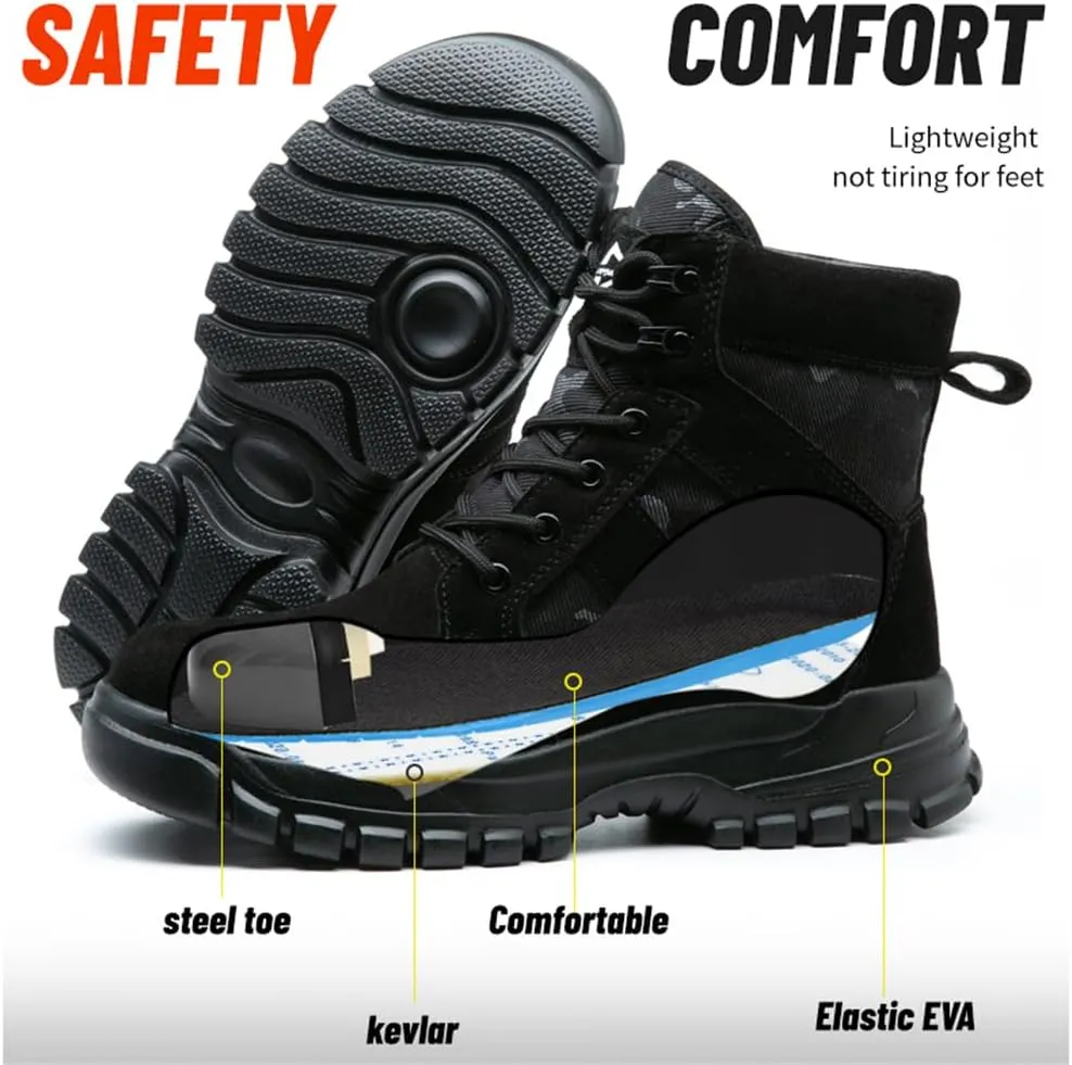 Steel Toe Boots for Men Women Lightweight Safety Boots Indestructible Construction Steel Toe Shoes for Men Composite Toe Boots