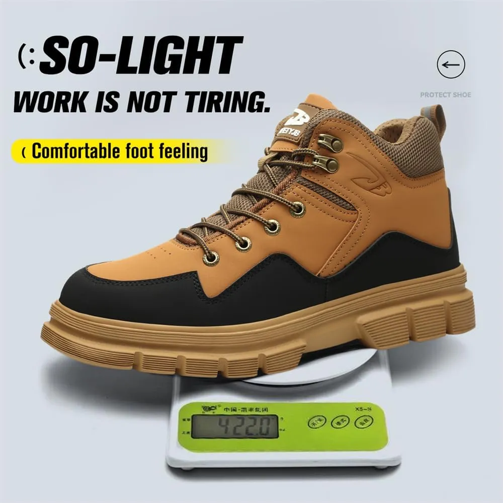 Steel Toe Boots for Men Women Safety Boots Indestructible Composite Toe Boots Lightweight Construction Steel Toe Shoes
