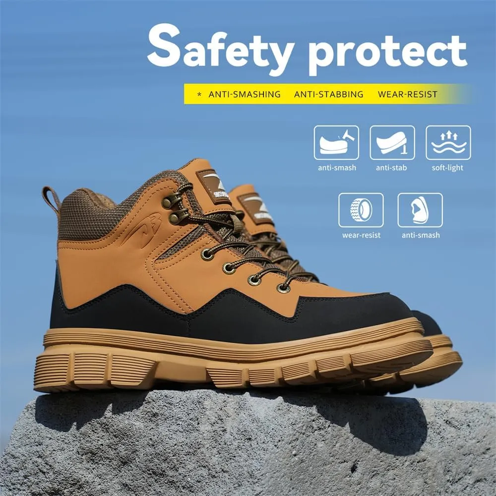 Steel Toe Boots for Men Women Safety Boots Indestructible Composite Toe Boots Lightweight Construction Steel Toe Shoes