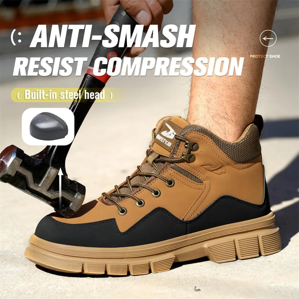 Steel Toe Boots for Men Women Safety Boots Indestructible Composite Toe Boots Lightweight Construction Steel Toe Shoes