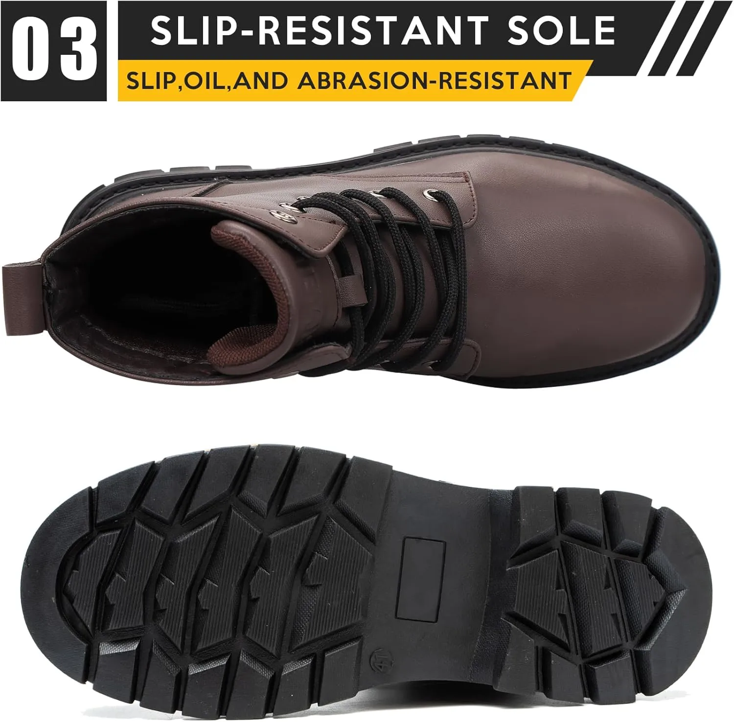Steel Toe Boots for Women Men, Waterproof Lightweight Safety Work Boots Durability Composite toe Construction Shoes with 6"