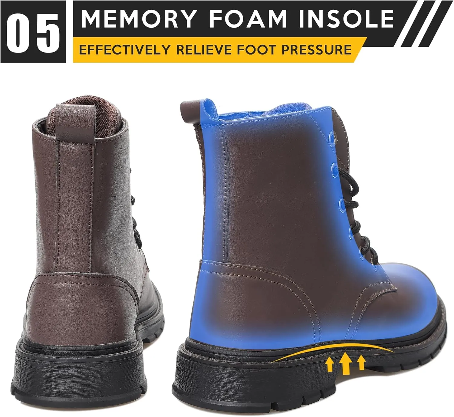Steel Toe Boots for Women Men, Waterproof Lightweight Safety Work Boots Durability Composite toe Construction Shoes with 6"