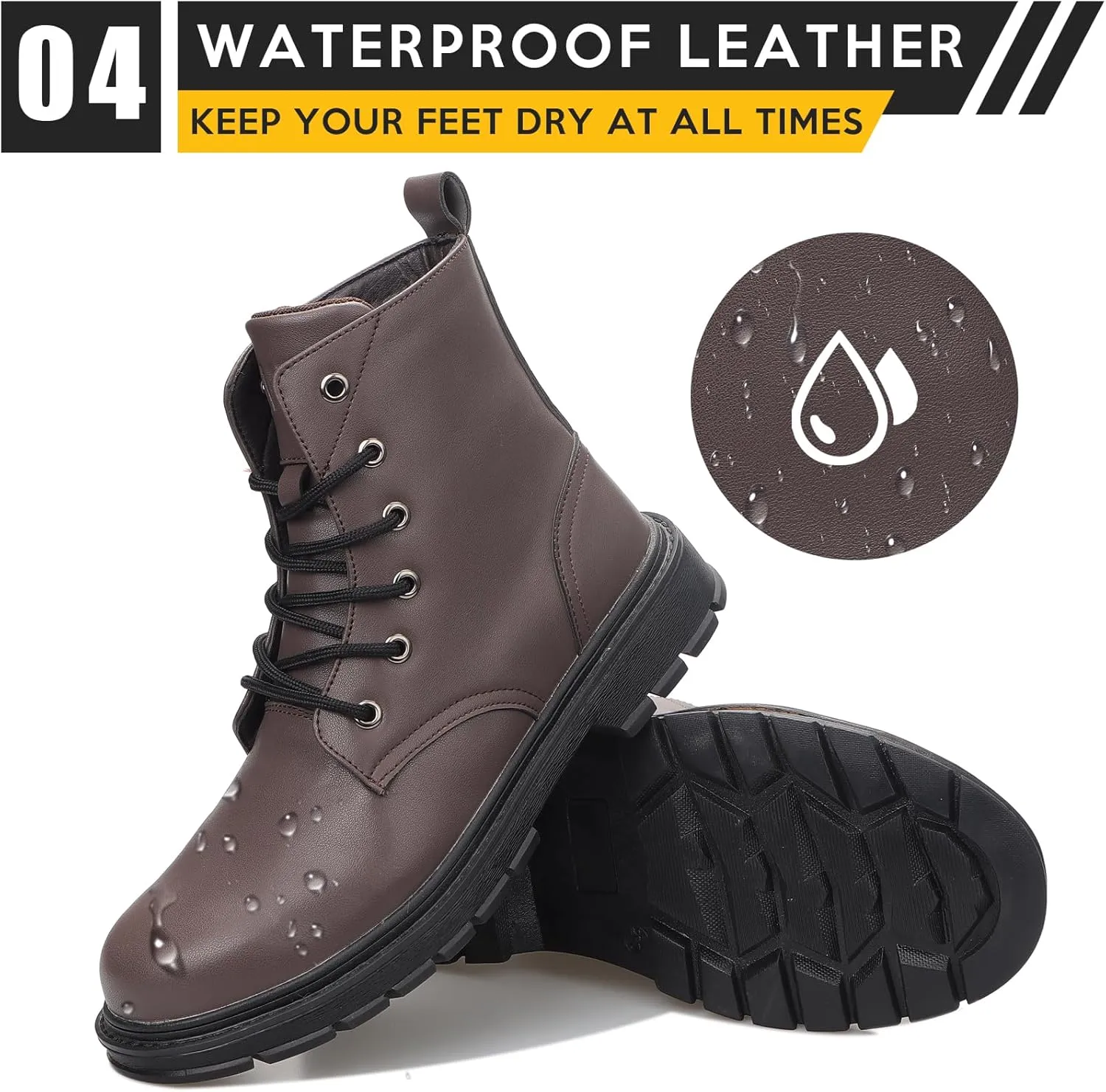 Steel Toe Boots for Women Men, Waterproof Lightweight Safety Work Boots Durability Composite toe Construction Shoes with 6"