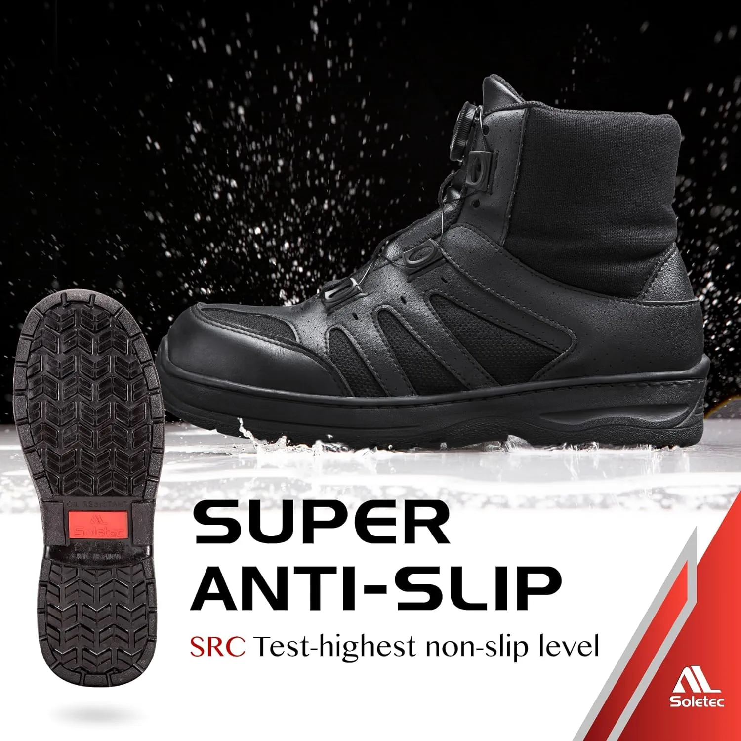 Steel Toe Safety Shoes, No Tie Shoe Lace, Genuine Leather, Breathable Fabric, Non-Slip, for Men& Women