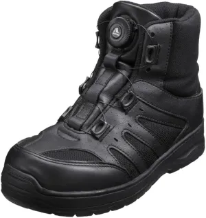Steel Toe Safety Shoes, No Tie Shoe Lace, Genuine Leather, Breathable Fabric, Non-Slip, for Men& Women