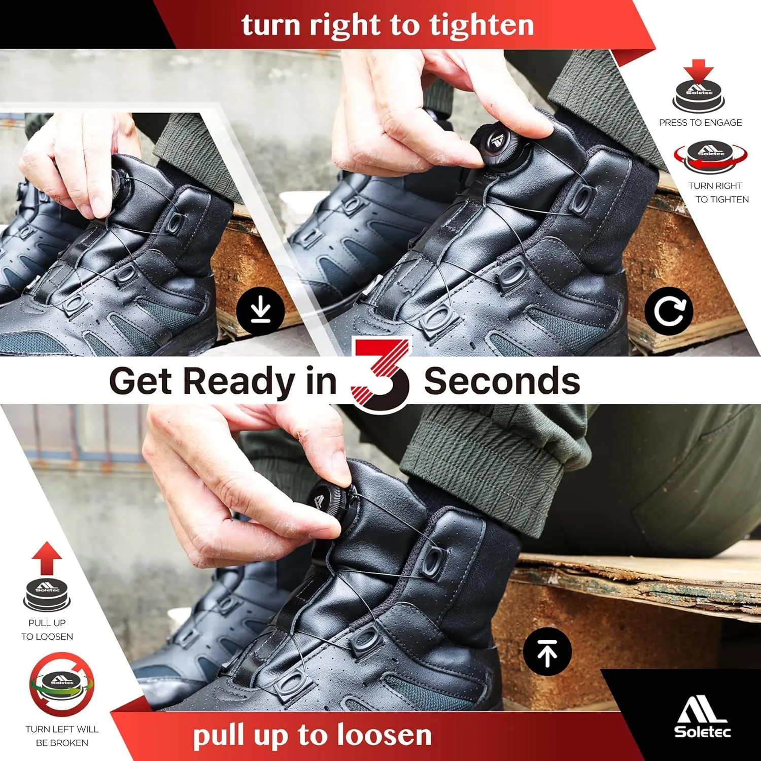 Steel Toe Safety Shoes, No Tie Shoe Lace, Genuine Leather, Breathable Fabric, Non-Slip, for Men& Women