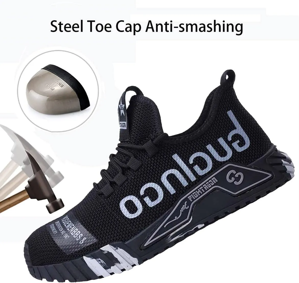 Steel Toe Work Shoes,Men Composite Toe Shoe for Women Work and Safety Footwear Breathable Comfortable Slip Resistant