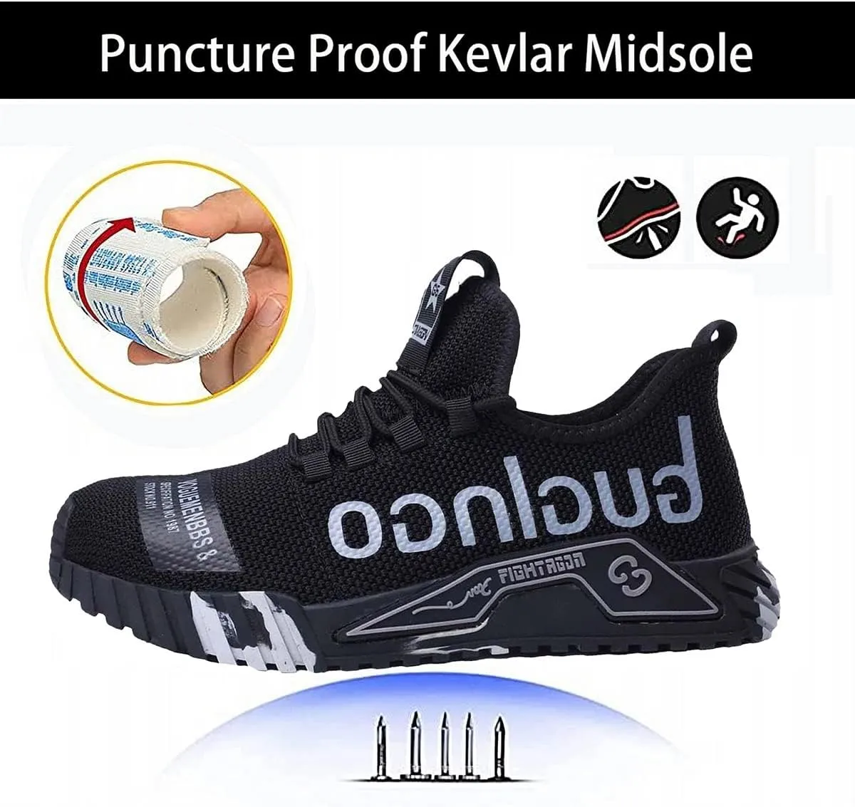 Steel Toe Work Shoes,Men Composite Toe Shoe for Women Work and Safety Footwear Breathable Comfortable Slip Resistant