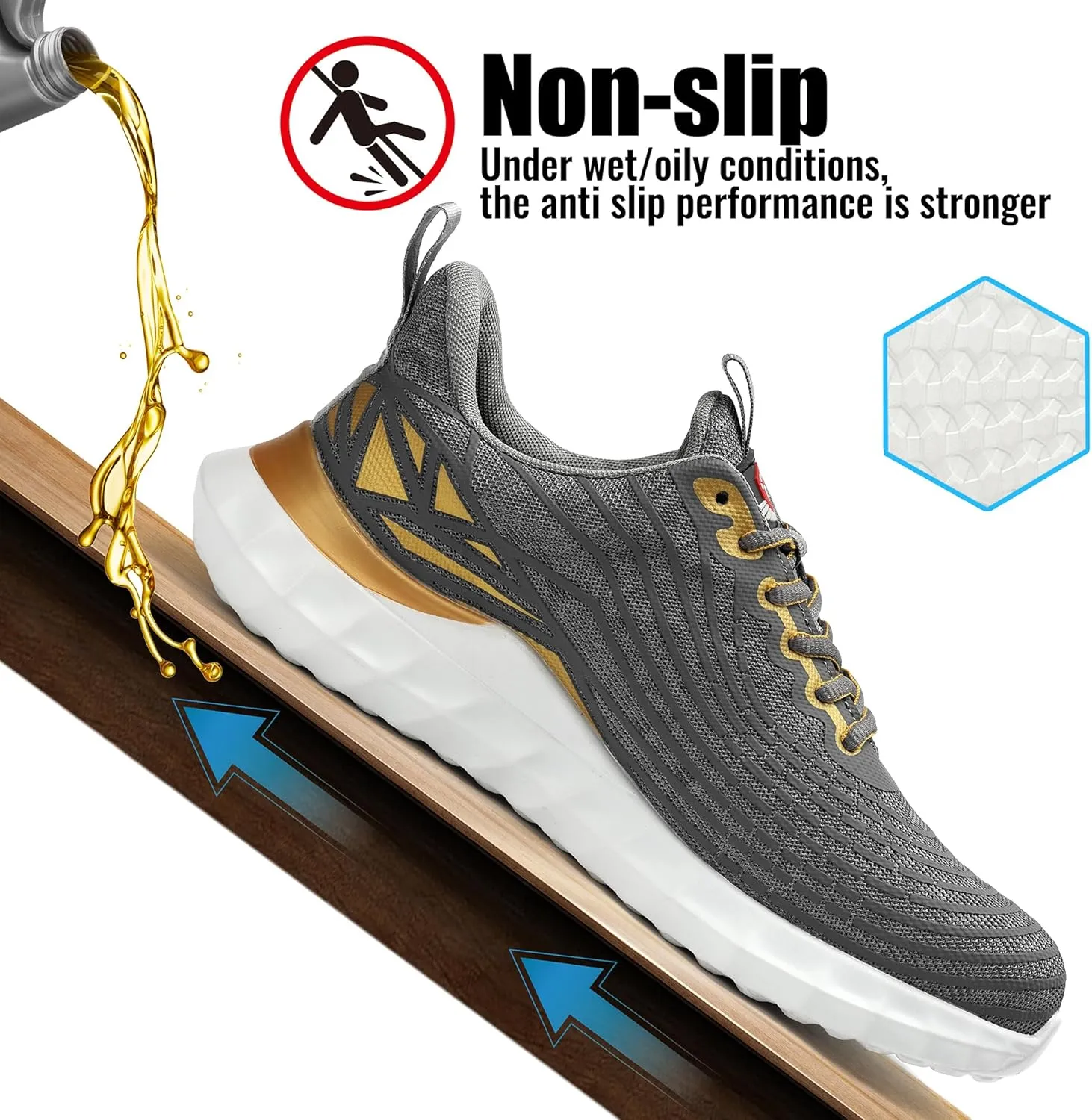 STEEL V's Men & Women Steel-Toe Work Shoes, Composite Toe, Lightweight, Breathable, Durable, Slip-Resistant, Arch Support, Oder Selector, Industrial Athlete, Zapatos de Seguridad para Hombres y Mujer