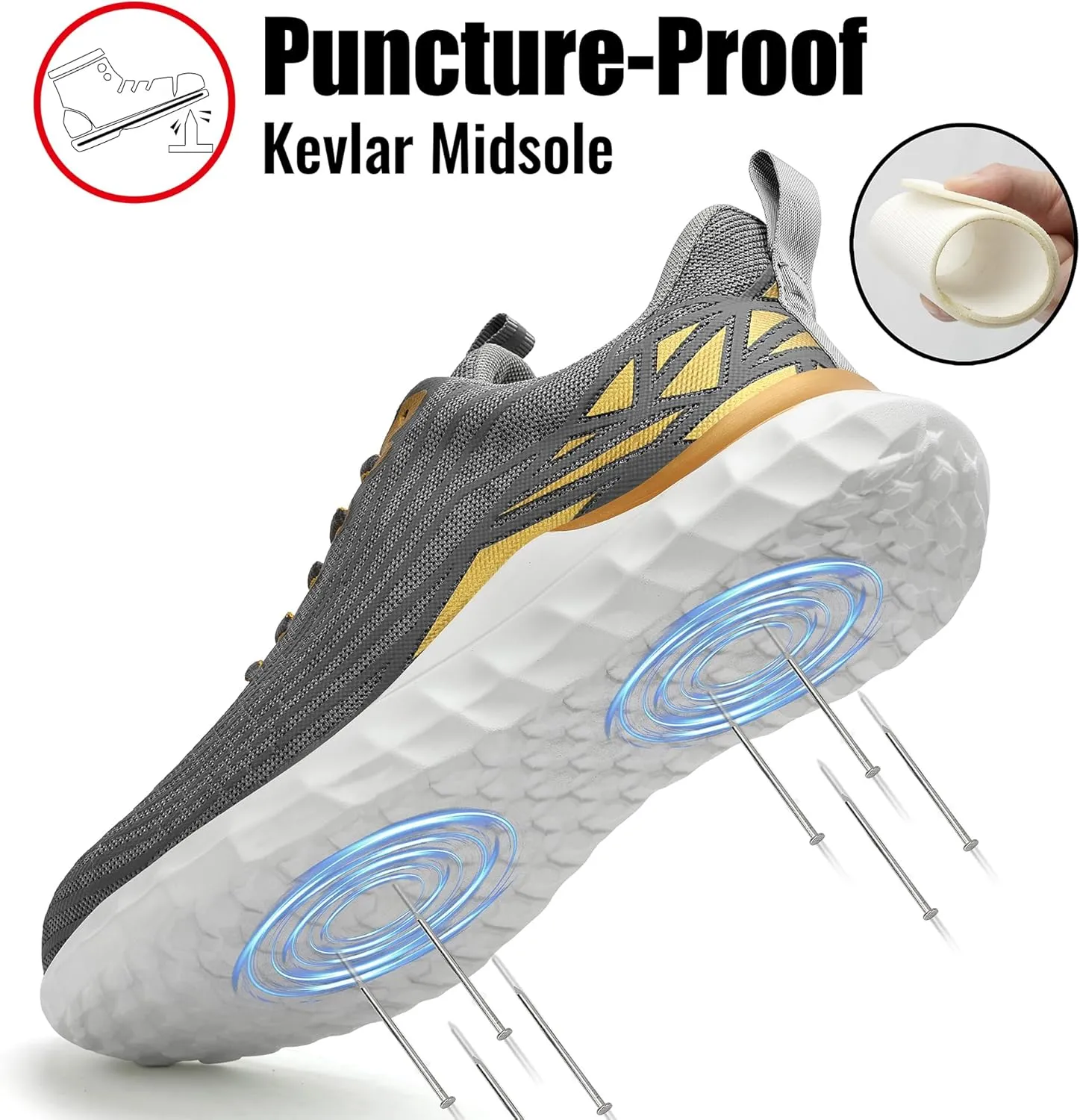 STEEL V's Men & Women Steel-Toe Work Shoes, Composite Toe, Lightweight, Breathable, Durable, Slip-Resistant, Arch Support, Oder Selector, Industrial Athlete, Zapatos de Seguridad para Hombres y Mujer