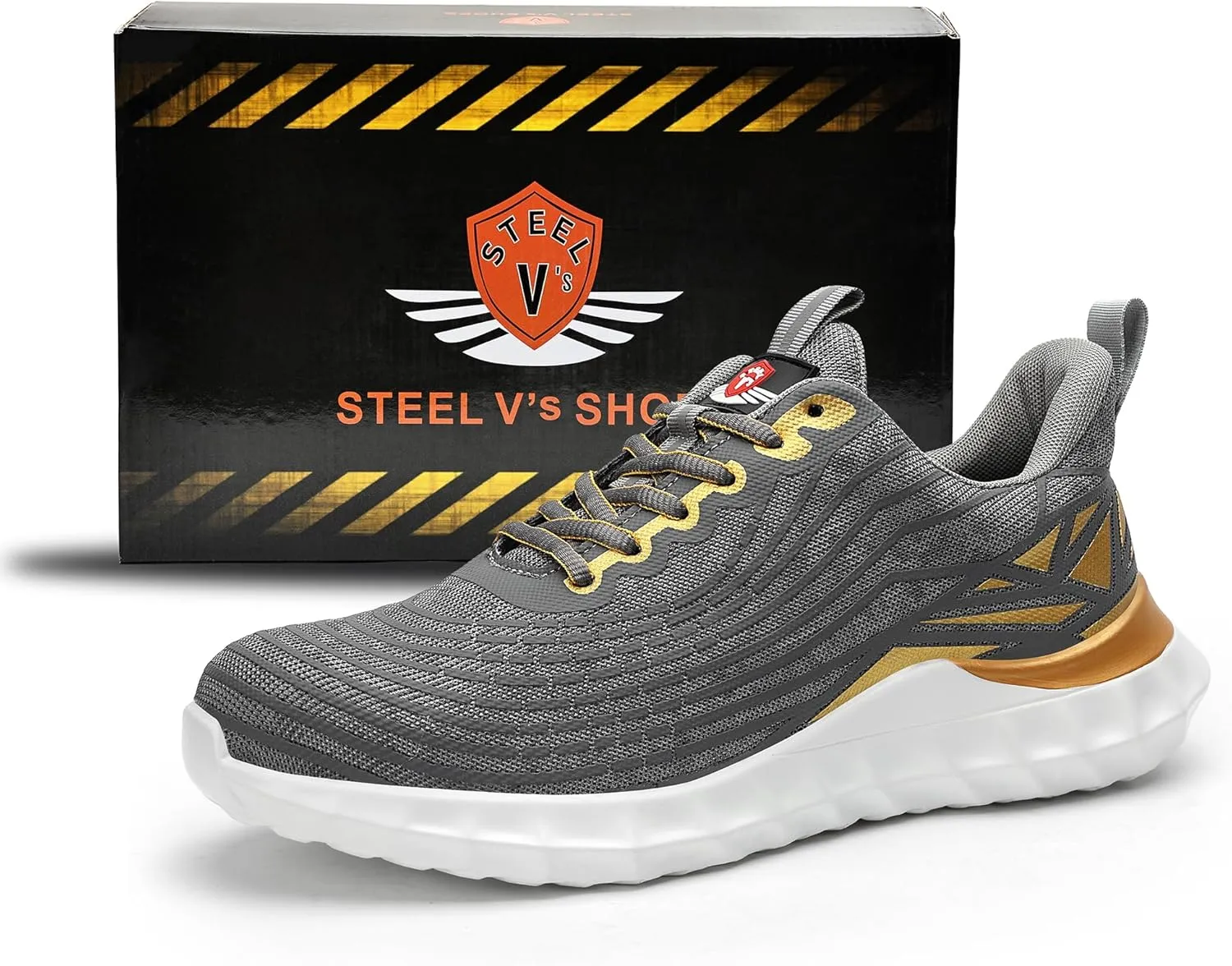STEEL V's Men & Women Steel-Toe Work Shoes, Composite Toe, Lightweight, Breathable, Durable, Slip-Resistant, Arch Support, Oder Selector, Industrial Athlete, Zapatos de Seguridad para Hombres y Mujer