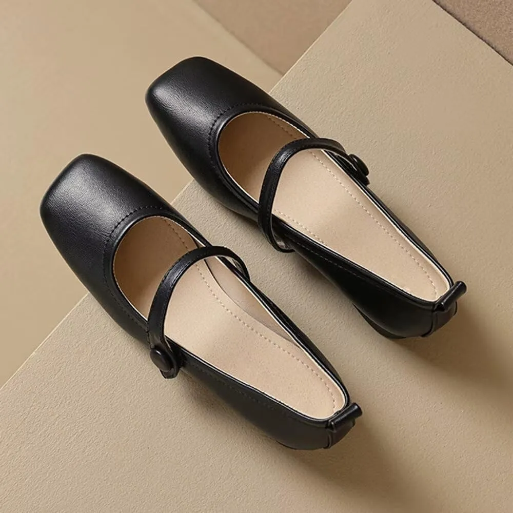 Stunner Women's Chunky Low Block Heel Dress Shoes Mary Janes Heels for Women Comfortable Closed Toe Work Pumps
